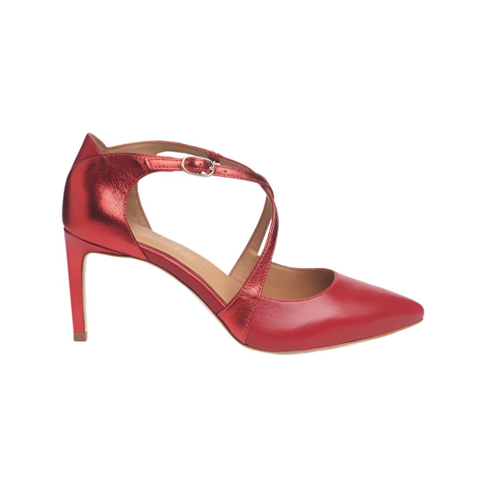 Desire Metallic Red Comfortable Heel_605
