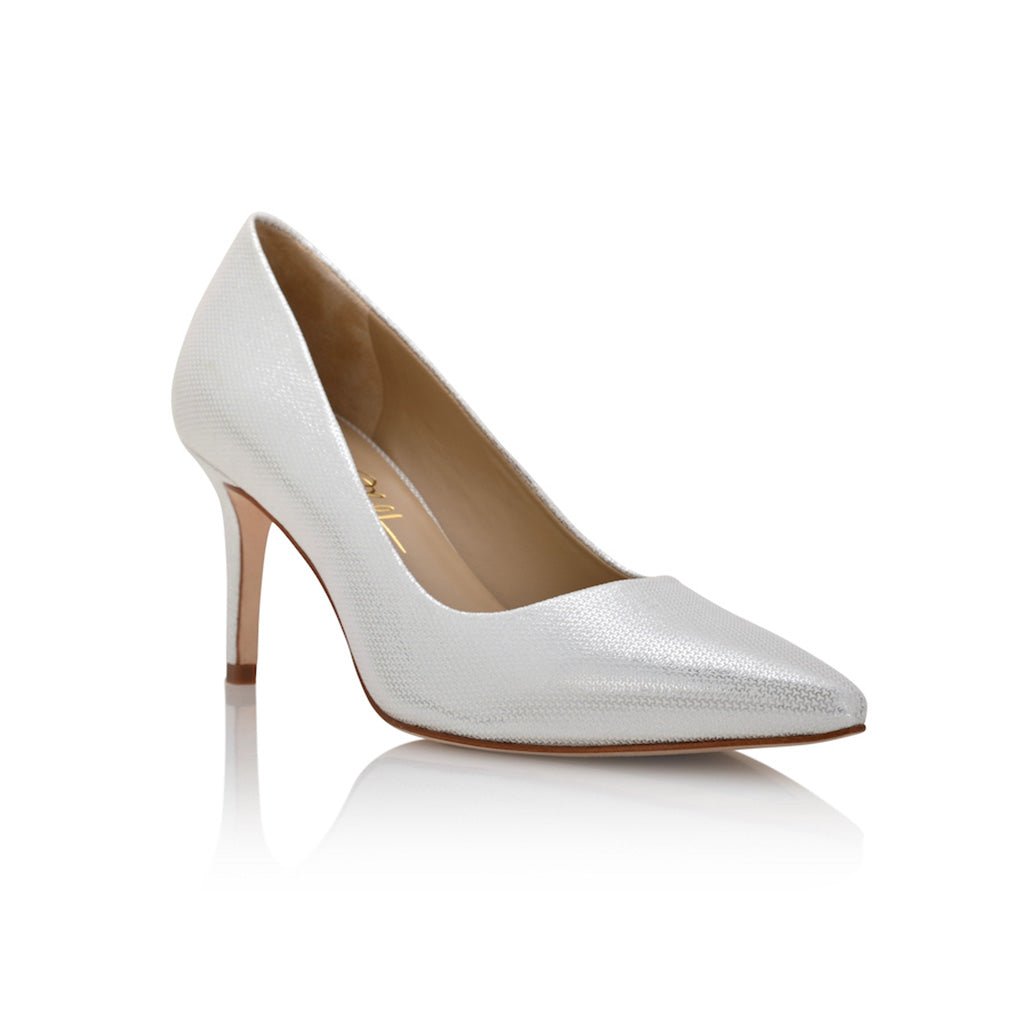 Deborah Silver Mesh Leather Comfortable Heel_3207