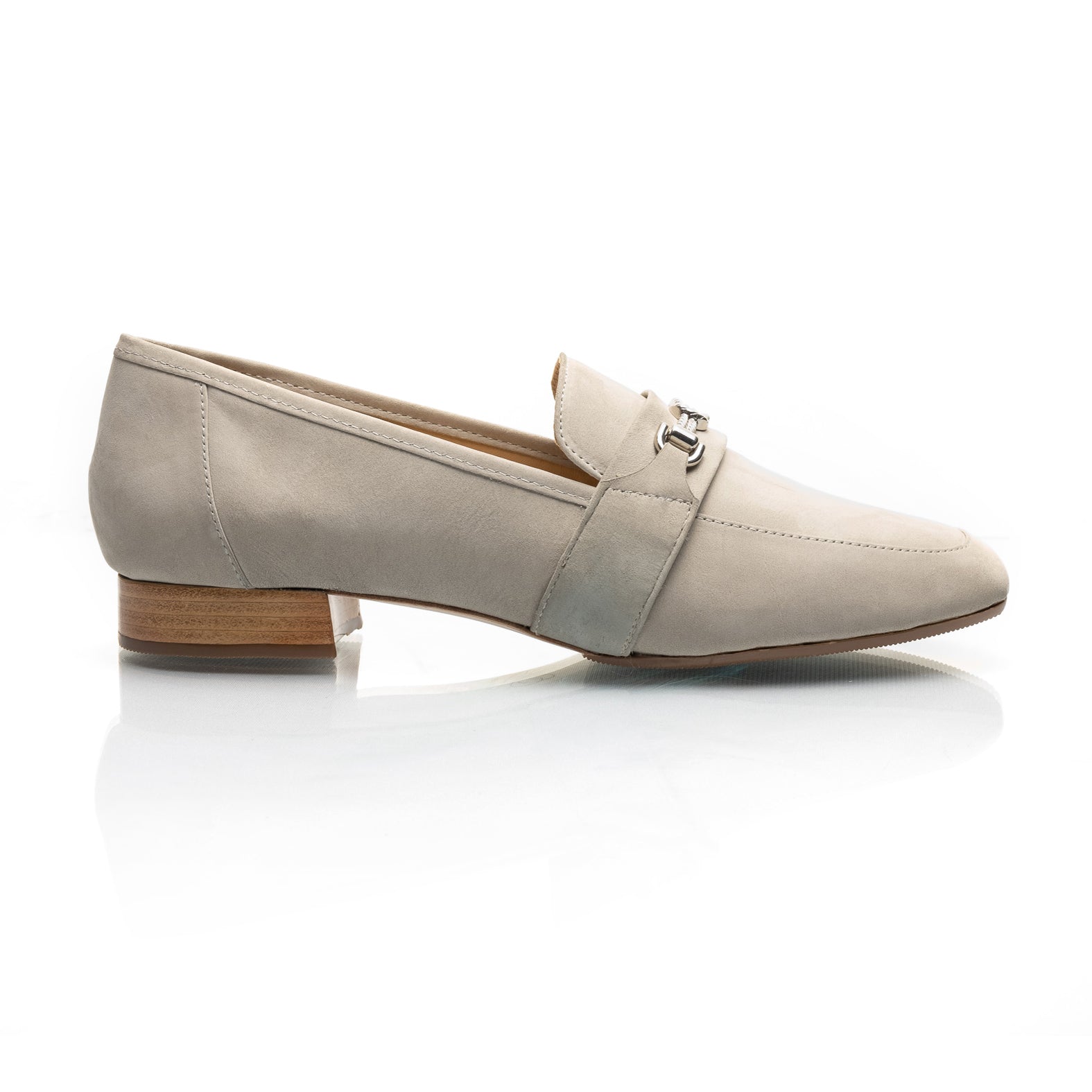 Adonis Taupe Nubuck Leather Loafer Comfortable Heel_3535