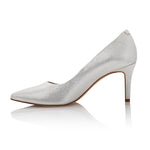 Deborah Silver Mesh Leather Comfortable Heel_3206