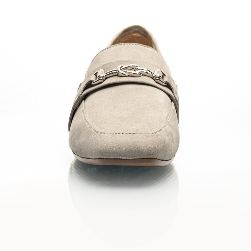 Adonis Taupe Nubuck Leather Loafer Comfortable Heel_3538