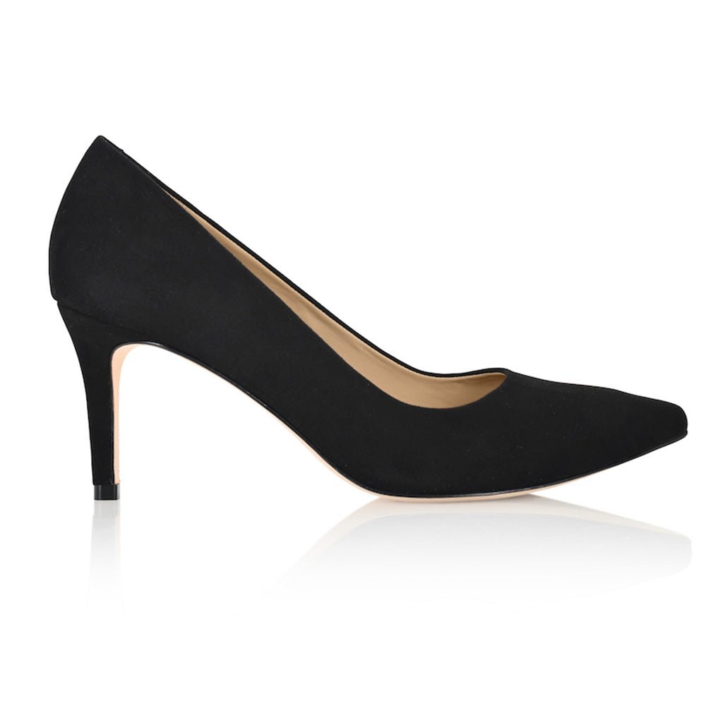 Deborah Black Kid Suede Comfortable Heel_1703