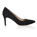 Deborah Black Kid Suede Comfortable Heel_1703
