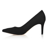 Deborah Black Kid Suede Comfortable Heel_1704