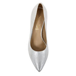 Deborah Silver Mesh Leather Comfortable Heel_3209
