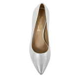 Deborah Silver Mesh Leather Comfortable Heel_3209