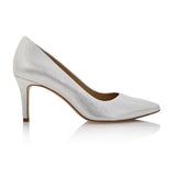Deborah Silver Mesh Leather Comfortable Heel_3205