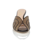 Diana Lux Peep Toe Mule Wedge Comfortable Heel_723