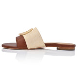 Margo Natural Gloss Raffia and Tan Leather - FINAL SALE